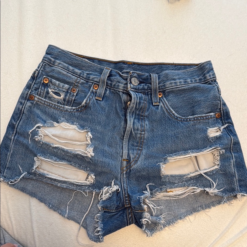 Levi's Blue Denim Cutoff Shorts